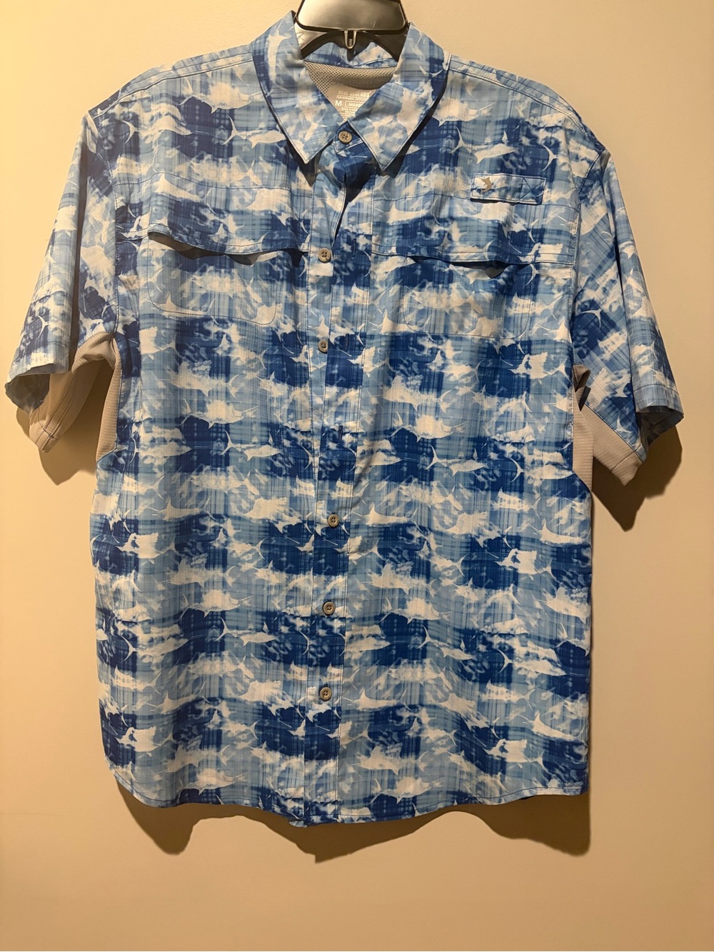 Reel Legends Blue & White Short-Sleeve Button-Down Shirt